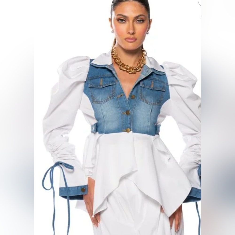 Denim & White Top